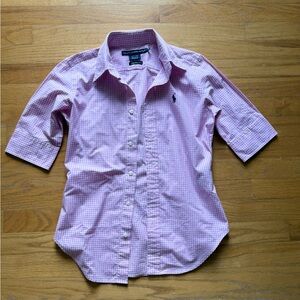 Ralph Lauren Pink Gingham Button Down Shirt